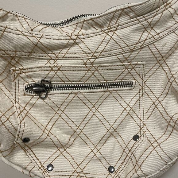 New Urban OUTFITTERS DARCI DENIM SHOULDER BAG CREAM - Picture 9 of 12